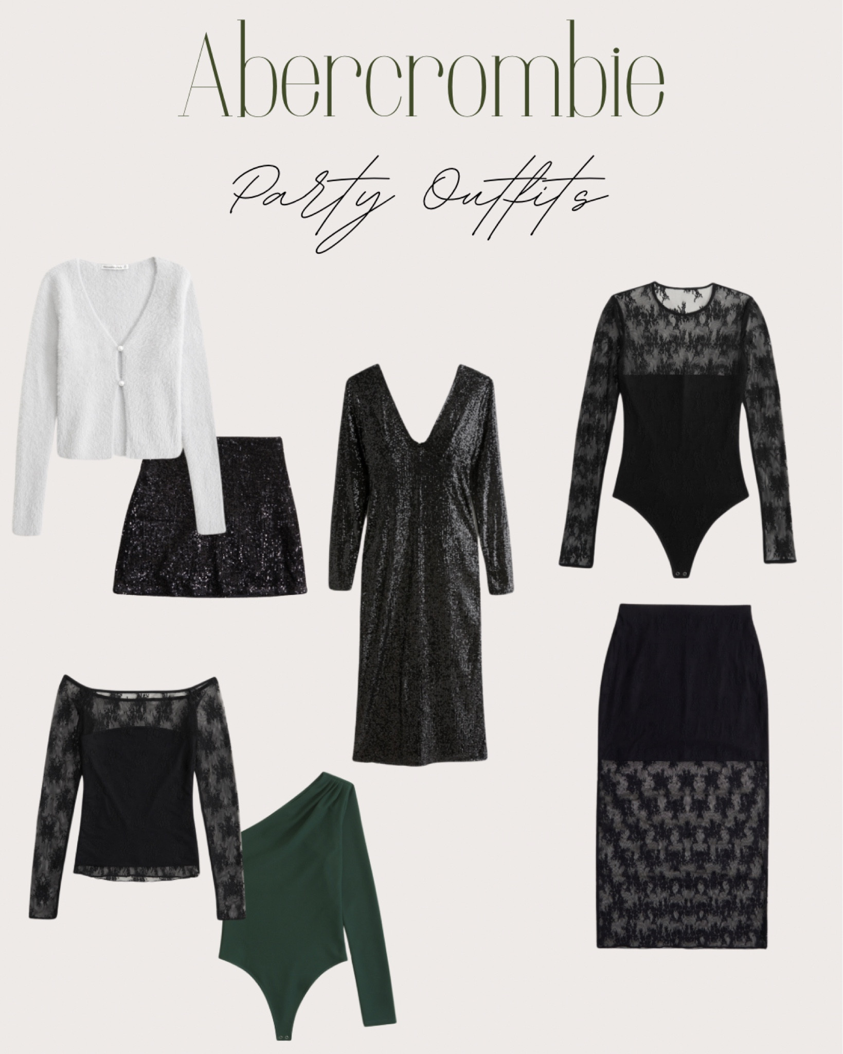 Abercrombie new arrivals that are perfect for a holiday party, Christmas, NYE and more. The lace even has a built in top for those that want more modesty 😉

#LTKHoliday #LTKstyletip #LTKmidsize