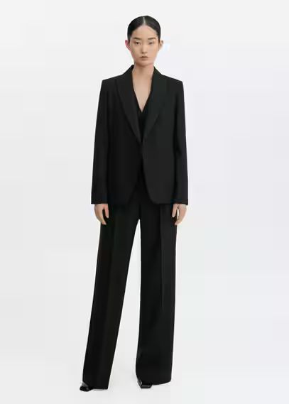 Regular fit wool suit blazer -  Women | Mango United Kingdom | MANGO (UK)
