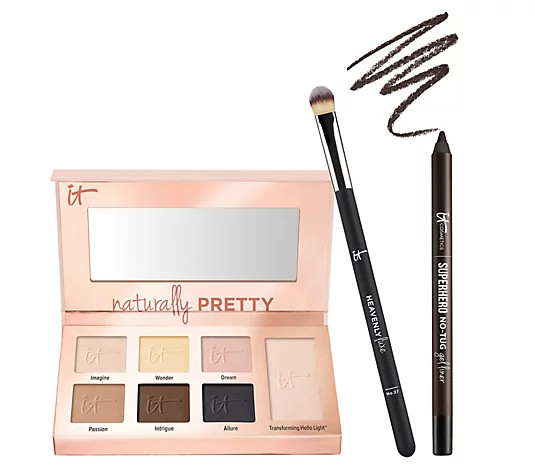 IT Cosmetics Naturally Pretty Palette w/ Brush & No Tug Liner | QVC