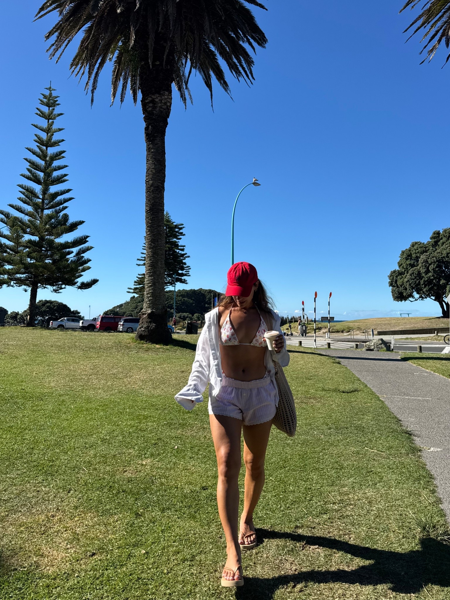 Beach day fit 🌊🌸🐚❤️ medium in shorts, button up, and bikini bottom. Small in bikini top 
