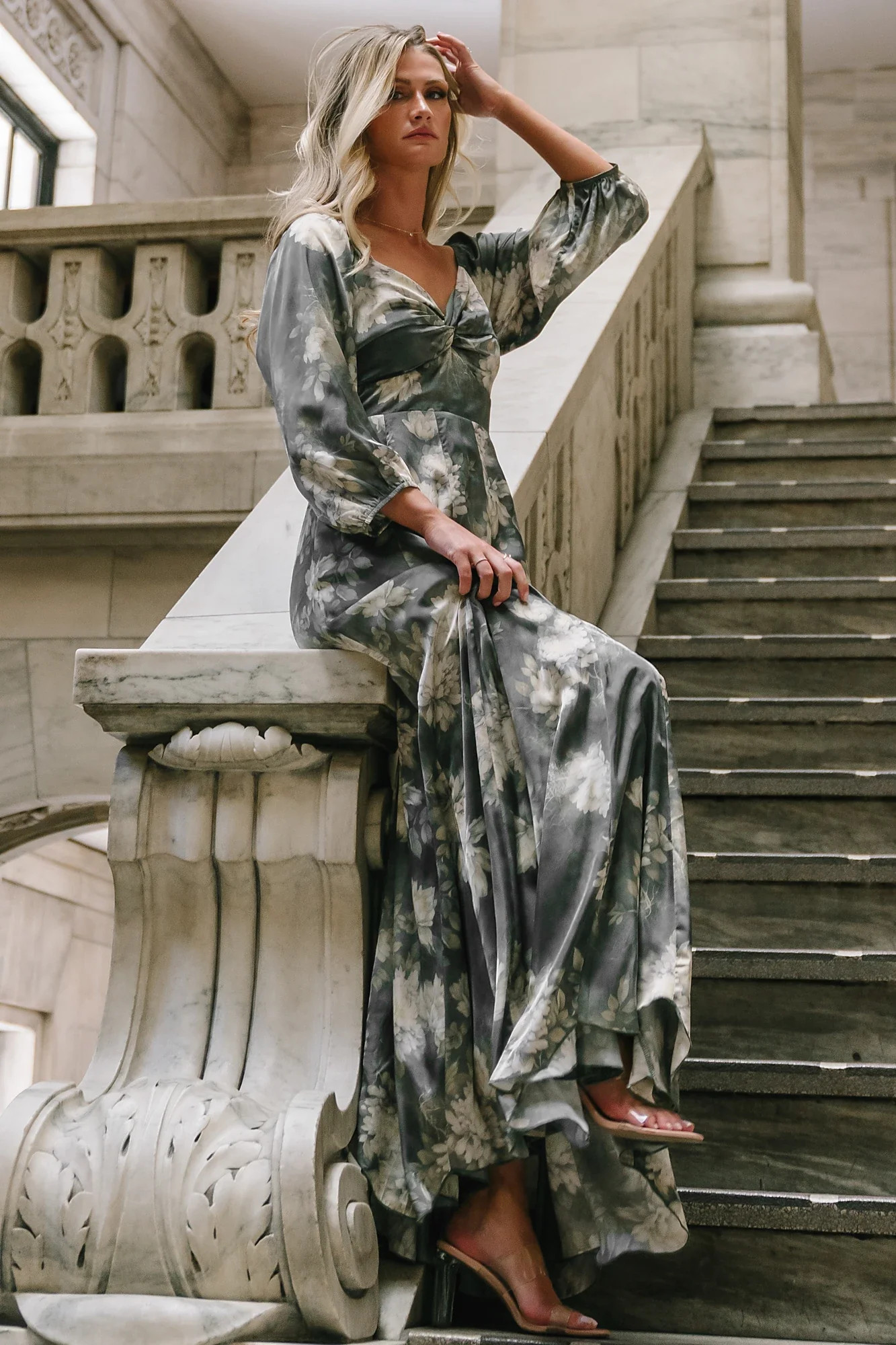 Liesel Maxi Dress | Dark Sage Floral | Baltic Born