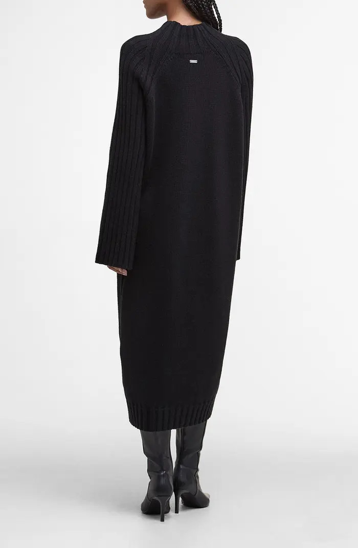 Barbour Vera Funnel Neck Long Sleeve Cotton Blend Midi Sweater Dress | Nordstrom | Nordstrom