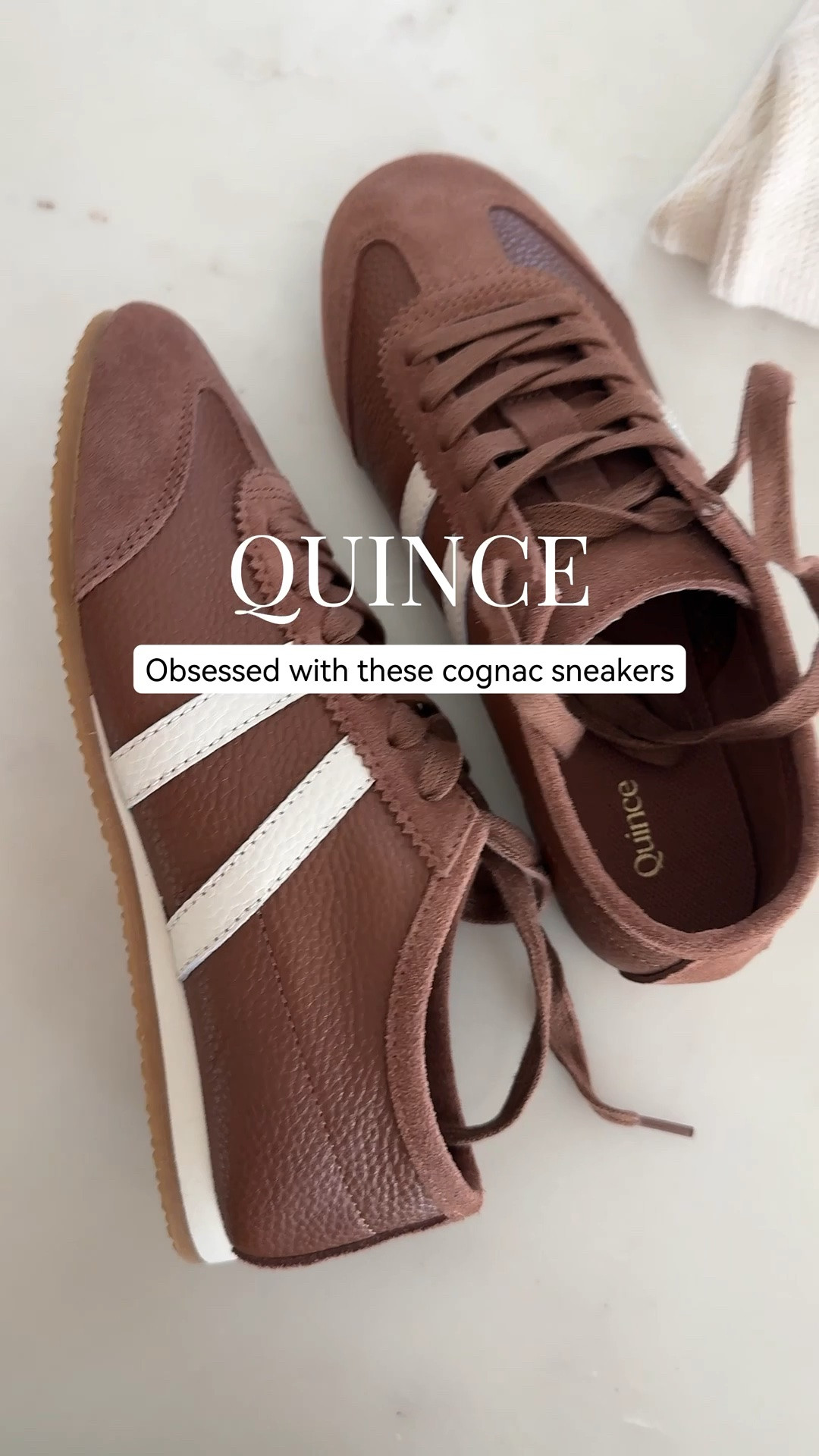 Obsessed with these cognac sneakers for fall. Love the minimal look on the foot and the color is so good. I have them in a size 6 - size up since they run small.

#LTKmomlife #LTKPetite #LTKOver40