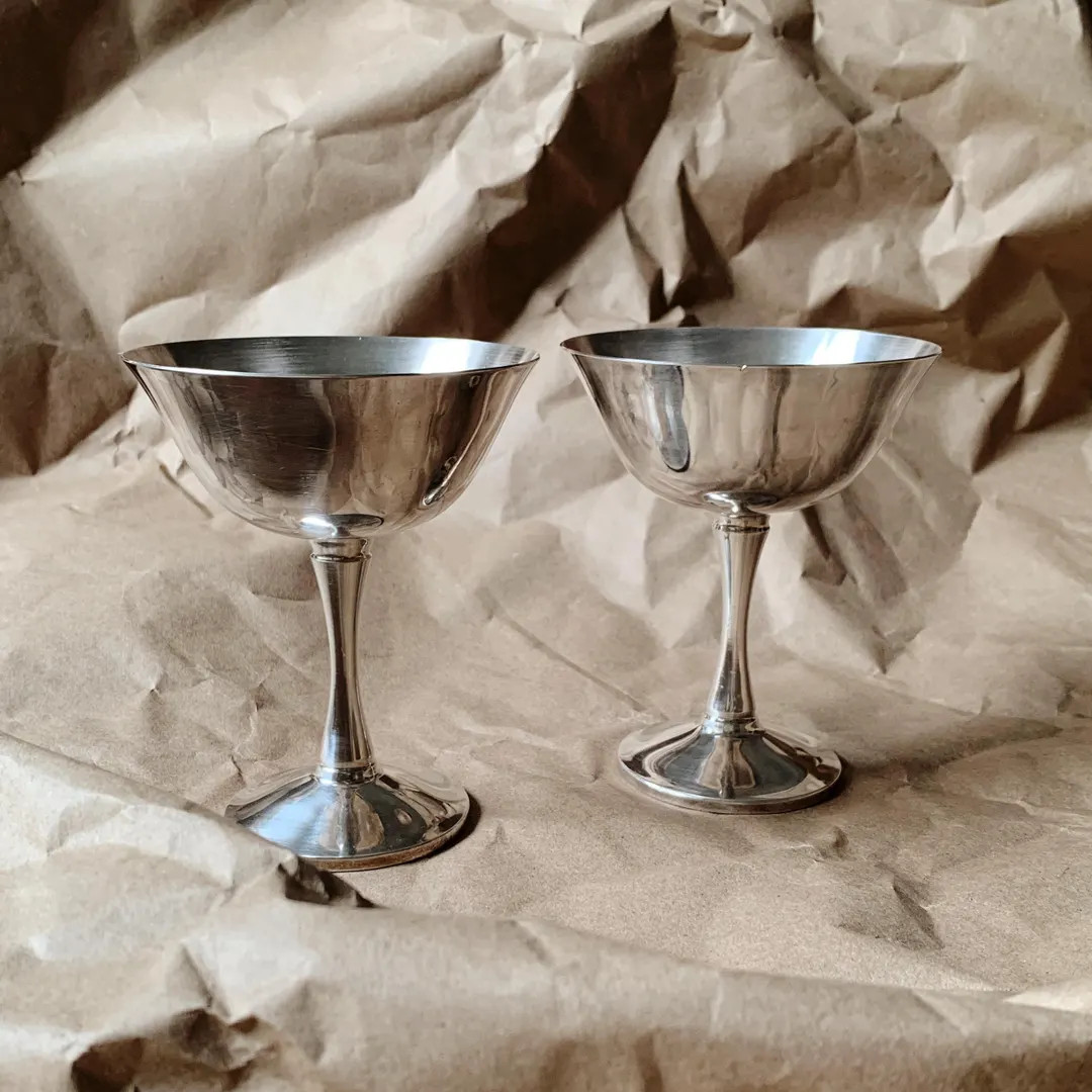 SILVER COUPE GLASSES - S/2 - Etsy | Etsy (US)