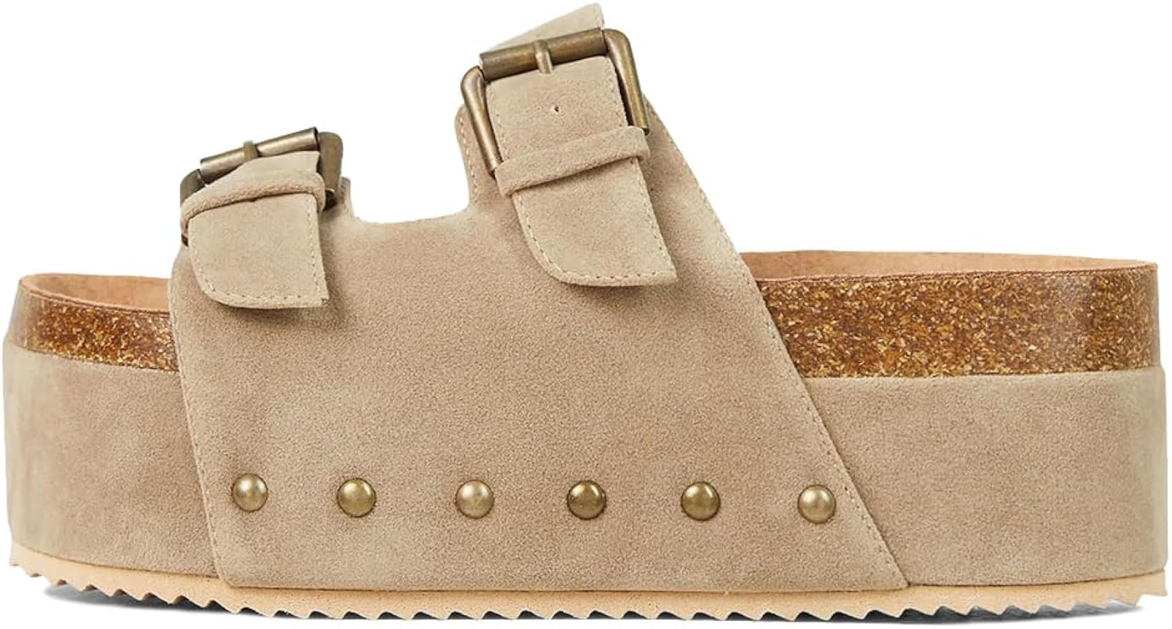 Yishaweiqi Women's Suede Platform Sandals Comfortable Cork Footbed Studded Flatform Sandals Adjus... | Amazon (US)