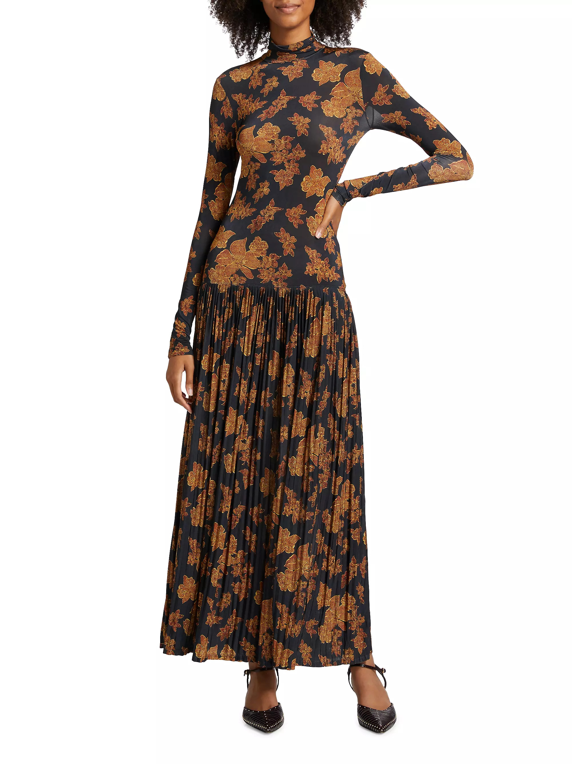 Amaya Floral Turtleneck Maxi Dress | Saks Fifth Avenue