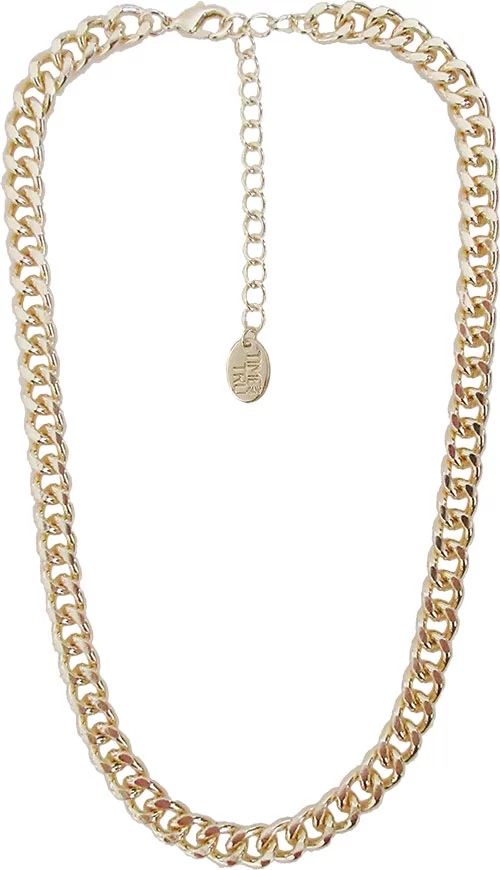 Time and Tru 17" with Extender Gold Curb Link Chain Necklace for Women - Walmart.com | Walmart (US)