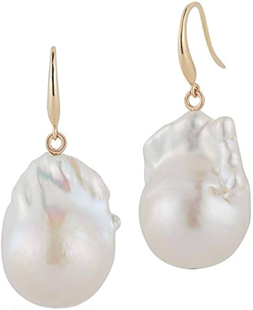 Amazon.com: Mateo New York, 14K Gold Baroque Pearl Drop Earrings : Luxury Stores | Amazon (US)