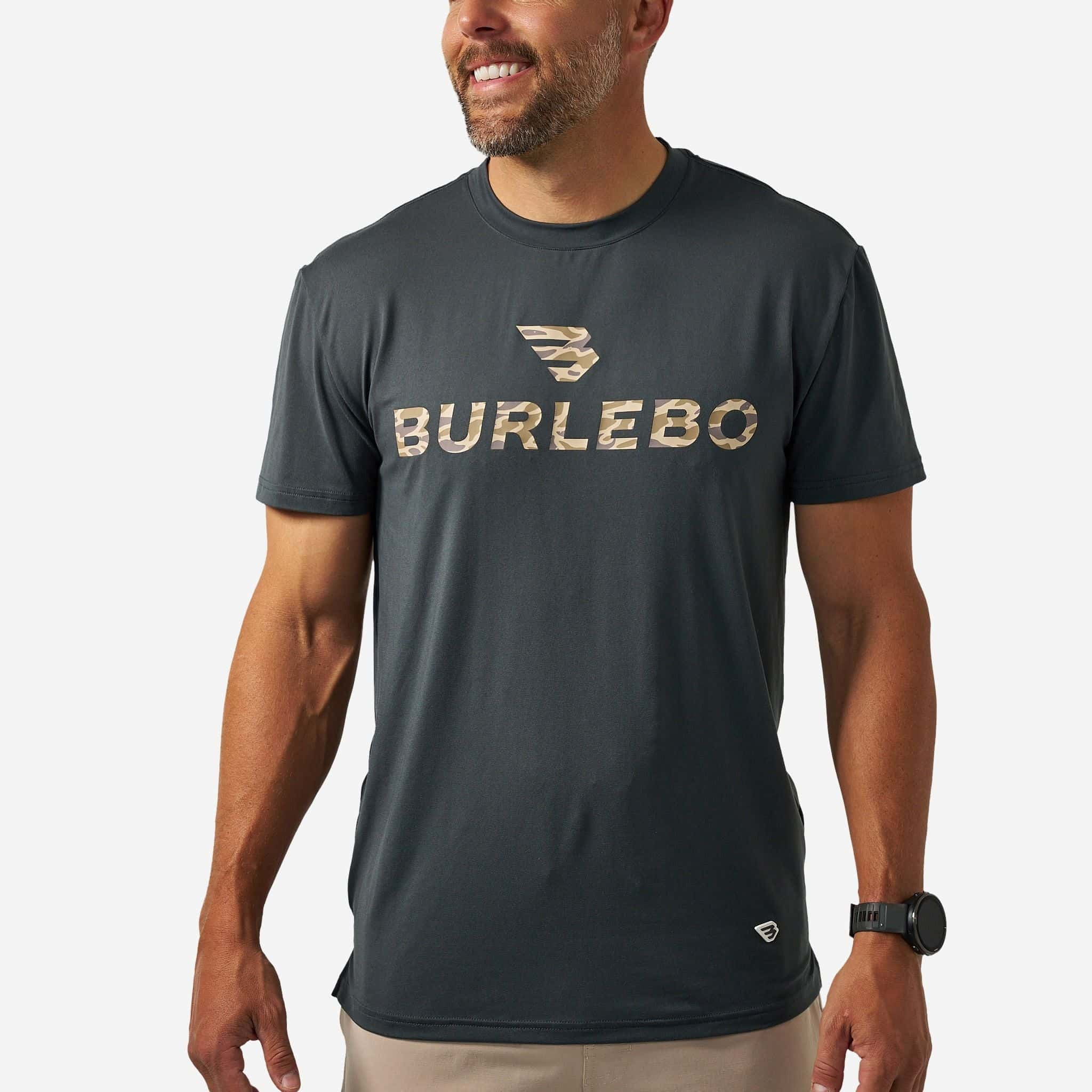 Go To Tee - Flying B Logo - Gun Metal Grey & Gauge Camo | BURLEBO