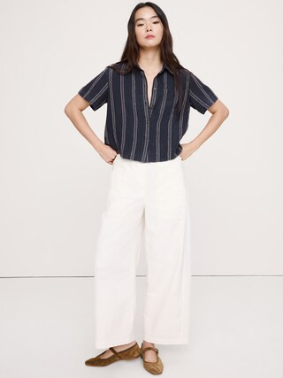 The Boxy Crop Shirt in Linen | Banana Republic (US)
