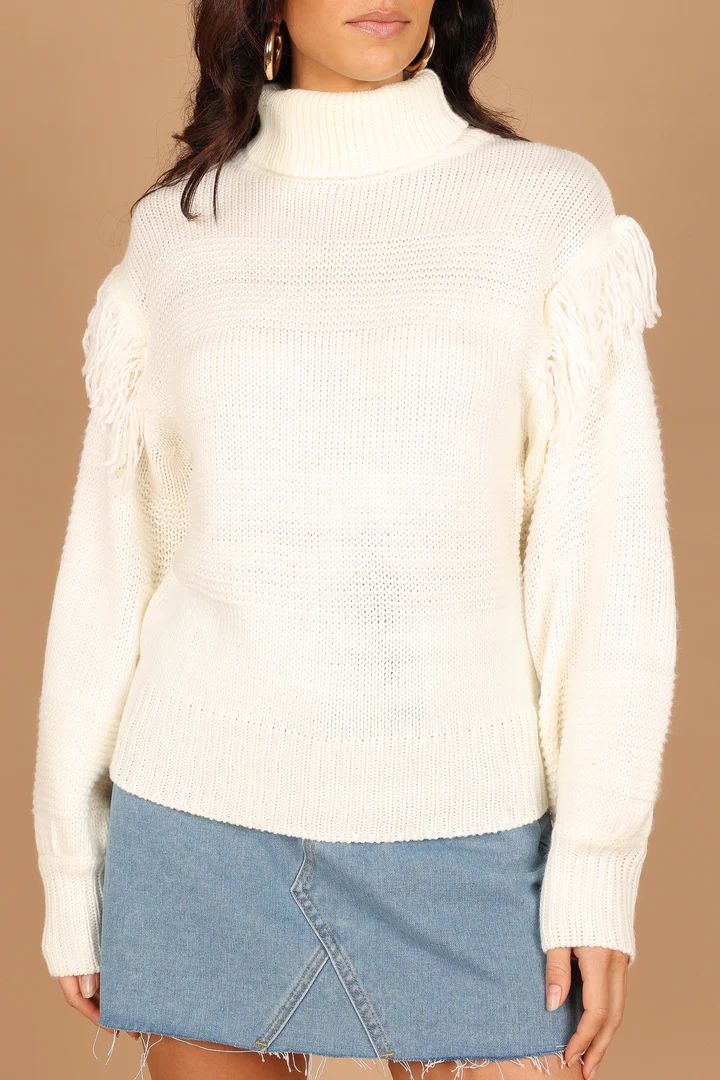Christie Fringe Knit Sweater - Cream | Petal & Pup (US)