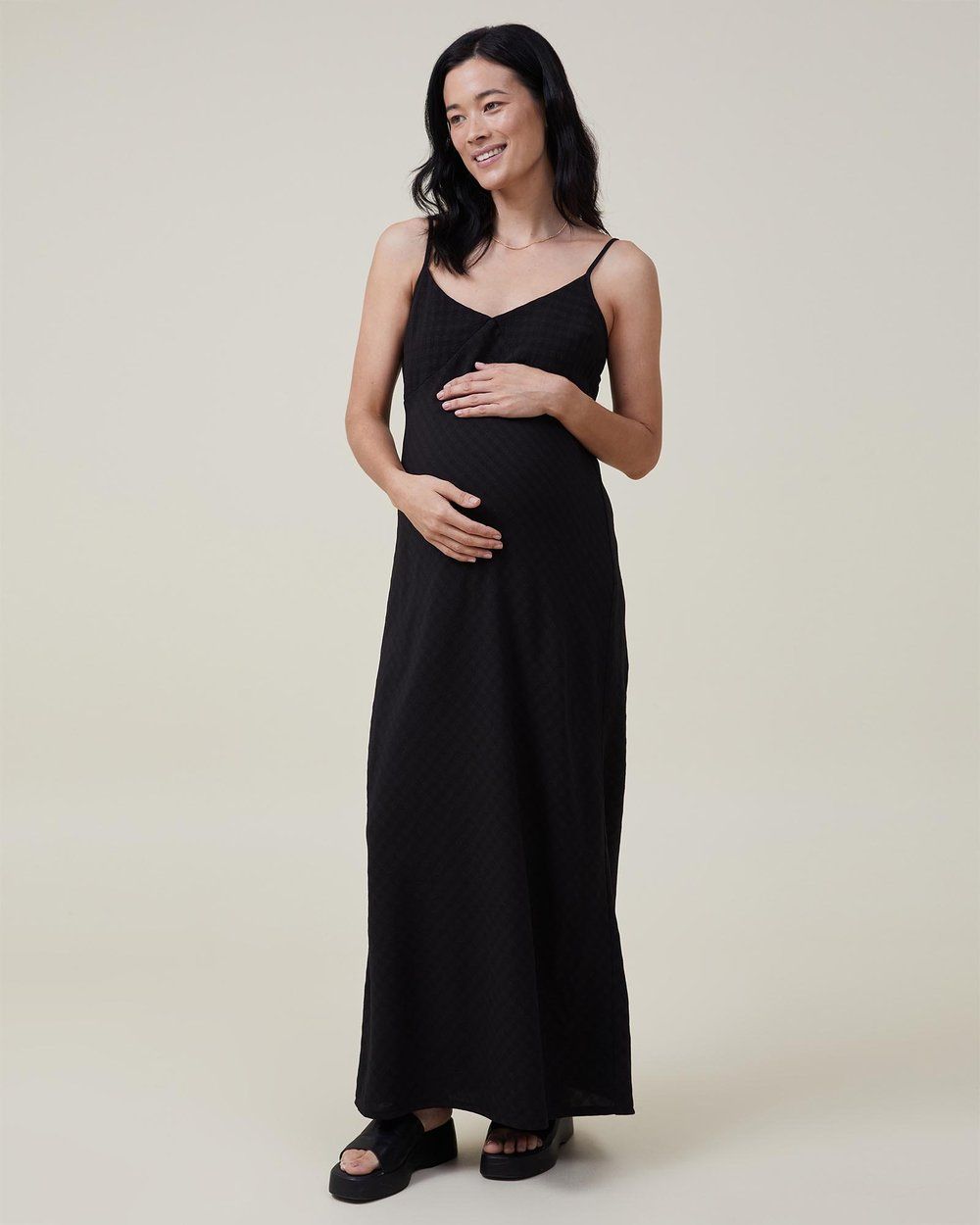 Maternity Bump Friendly V Slip Dress | THE ICONIC (AU & NZ)
