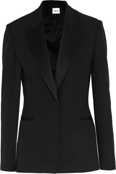 Satin-trimmed grain de poudre wool blazer | NET-A-PORTER (US)