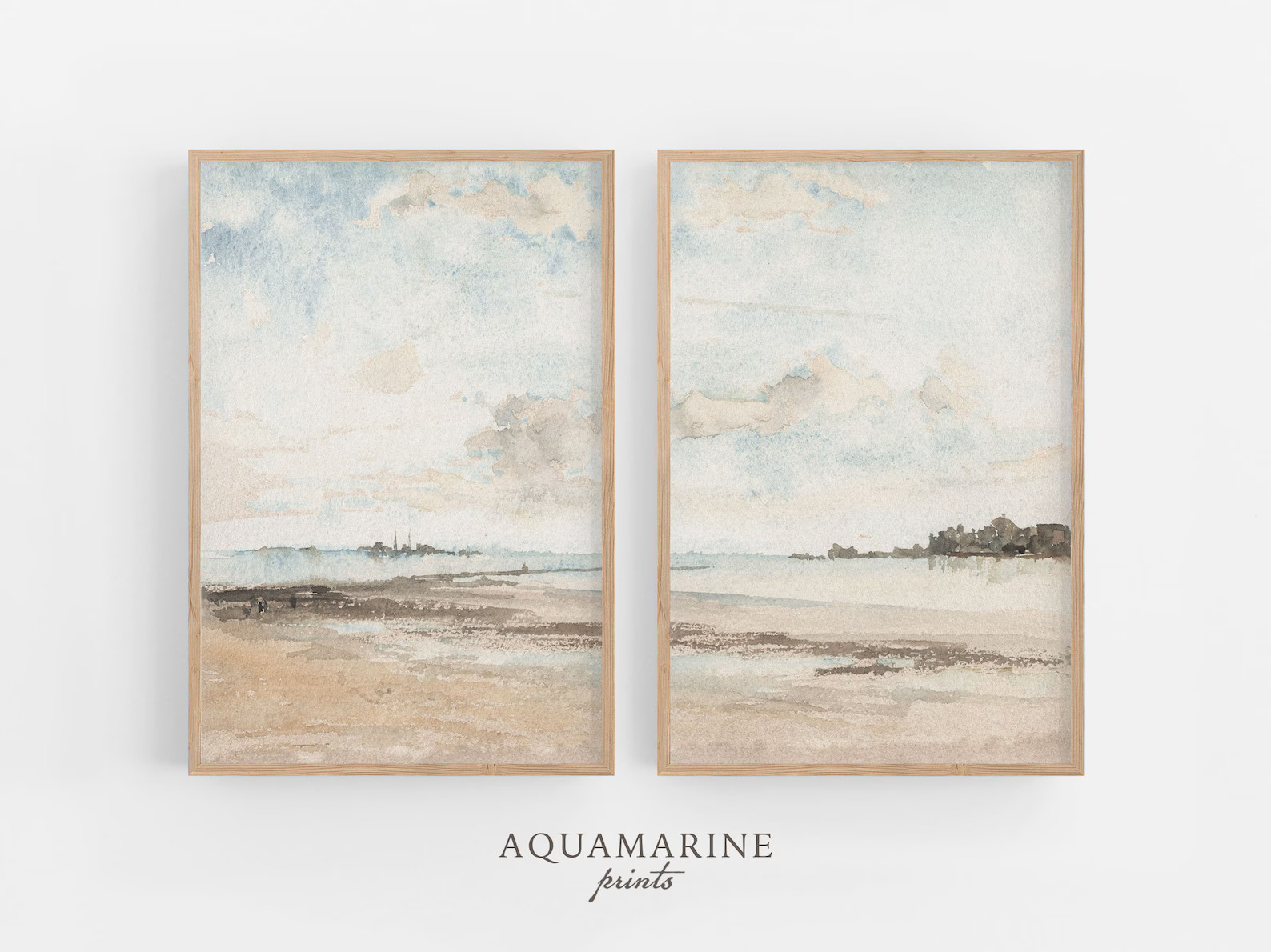 Muted Beach Prints Set, Beach Painting, Beach House Wall Art, Coastal Wall Art, Minimalist Print,... | Etsy (US)