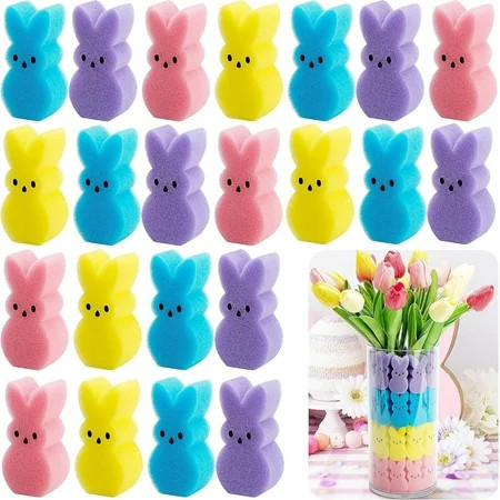 Easter Decorations - Easter Peeps Decor 45 Bunnies Vase Filler Set, Spring Home Indoor Decoration Centerpieces for Tables | Walmart (US)