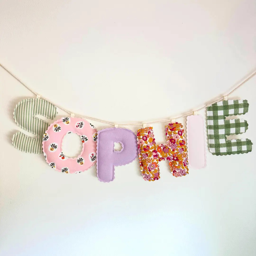 Custom Quilted Baby Name Banner: Nursery Decor - Etsy | Etsy (US)