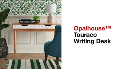 Touraco Wood Writing Desk with Carved Drawers Brown - Opalhouse™ | Target