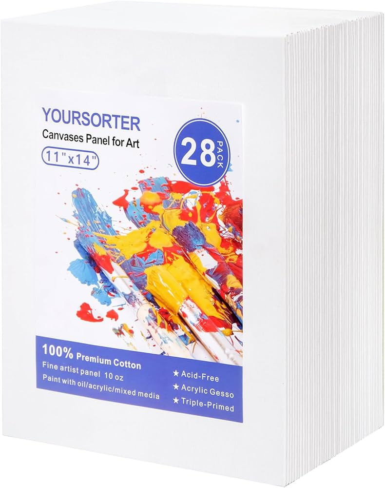Canvases for Painting 28 Pack, 11x14 inch Blank Painting Canvas Boards for Painting Supplies, Pri... | Amazon (US)