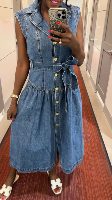 Denim dress from Future Collective by Jenee Naylor. It’s true to size. Wearing a 6. Has side pockets, functional buttons on the front and comes with a waist tie. 

Spring Fashion, Summer Fashion, Summer Dress, Dress, Dresses, Denim, Jeans, Target, Target Style, 

#LTKOver40 #LTKStyleTip #Ootd #Dress #Dresses #SummerOutfit #SummerDress 

#LTKVideo #LTKFindsUnder100 #LTKSeasonal