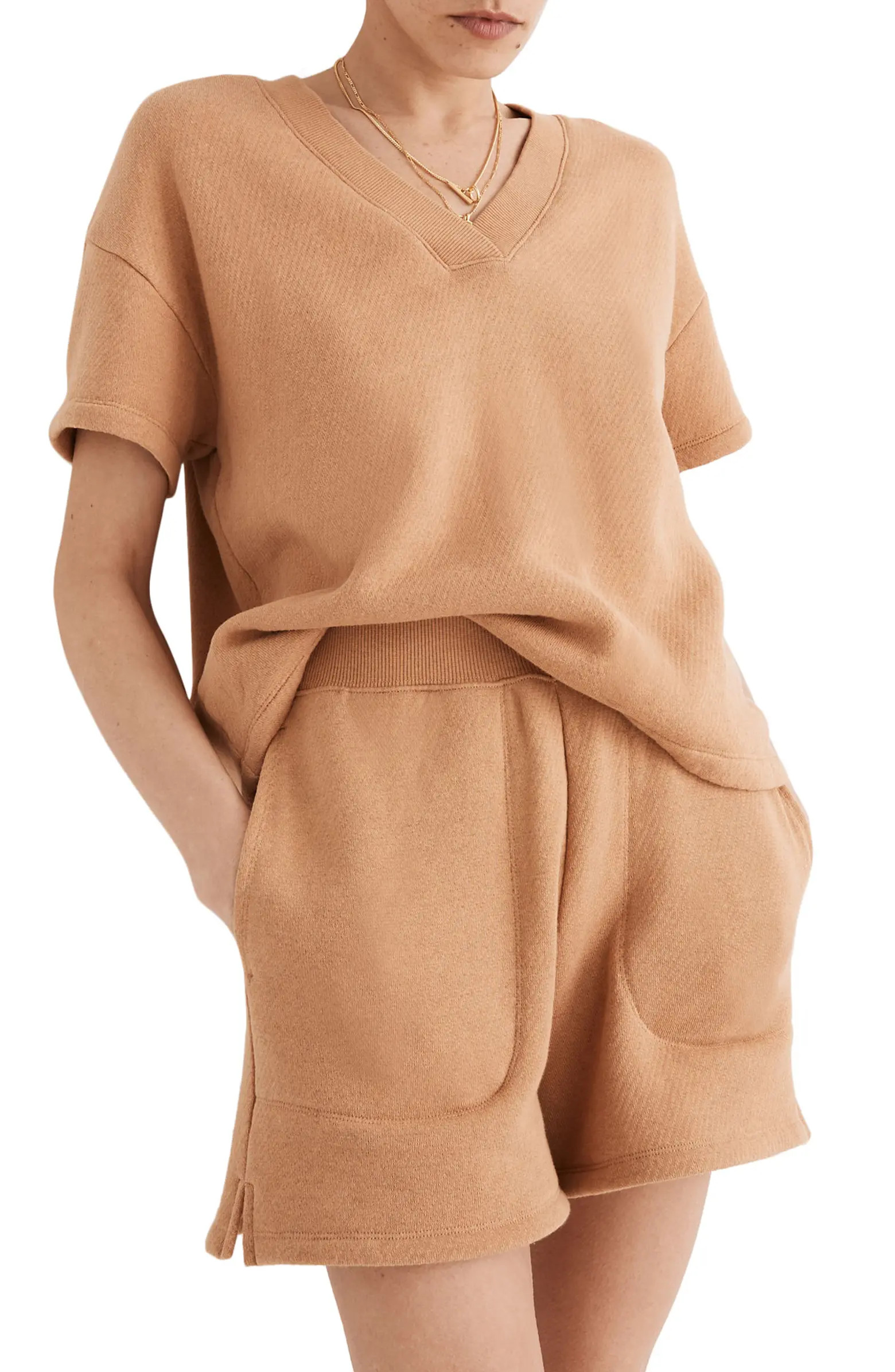 Madewell MWL Airyterry V-Neck Sweatshirt T-Shirt | Nordstrom | Nordstrom