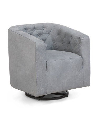 Genuine Leather Swivel Chair | TJ Maxx