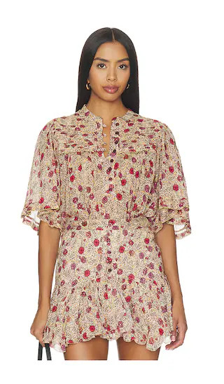 Douna Top in Ecru & Raspberry | Revolve Clothing (Global)