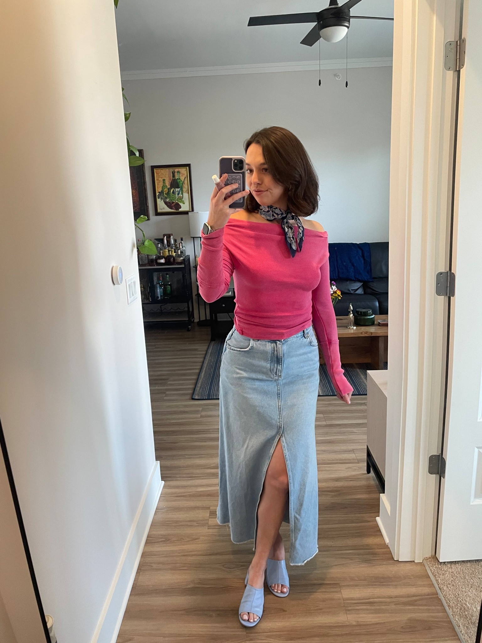 Baby gender reveal party outfit 🩵🩷 

#genderreveal #genderrevealoutfit #babyparty #pinkoutfit #blueoutfit #pinkandblue #denimskirt #offtheshouldertop #neckscarf

#LTKootd #LTKdayinmylife