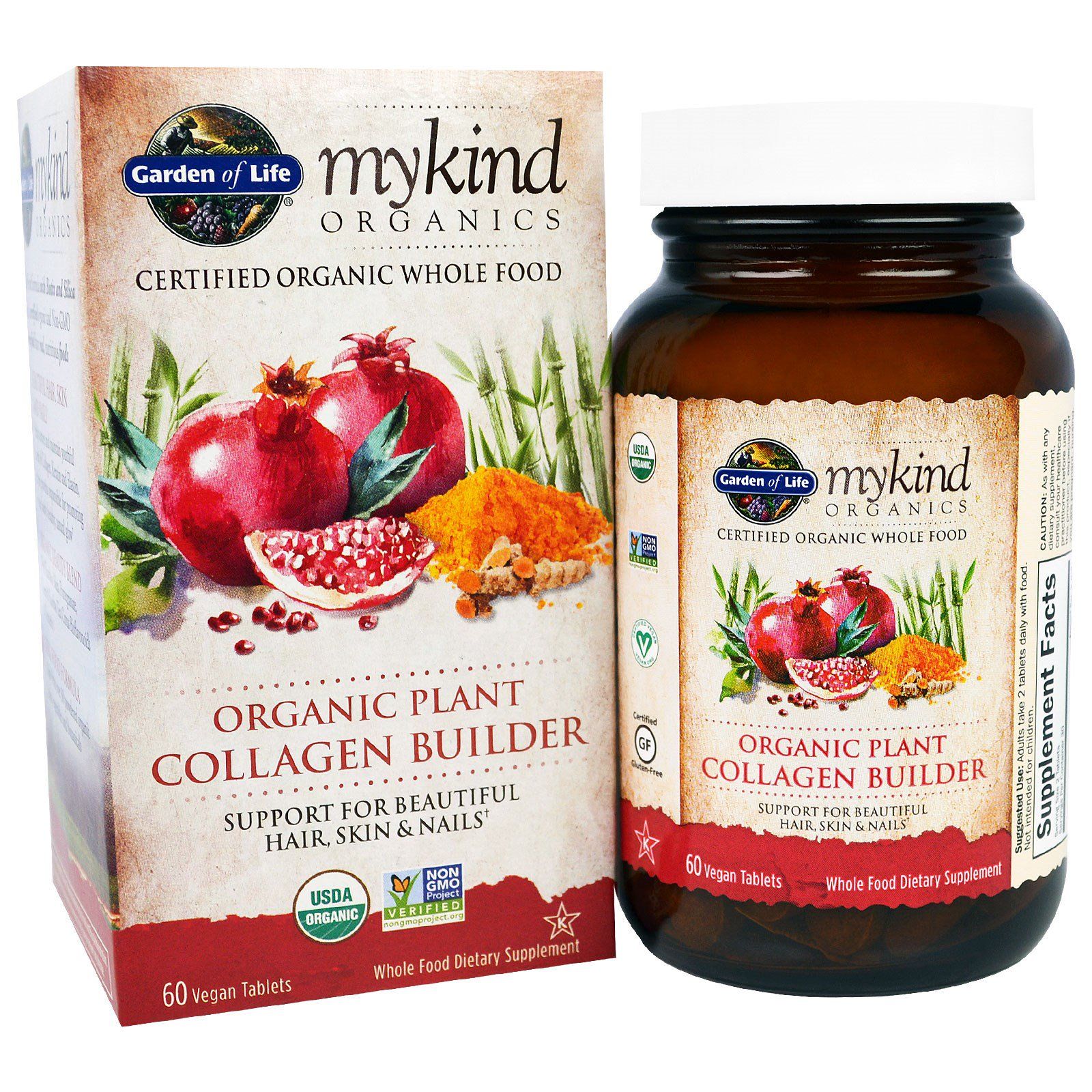 Garden of Life, MyKind Organics, Organic Plant Collagen Builder, 60 Vegan Tablets | iHerb