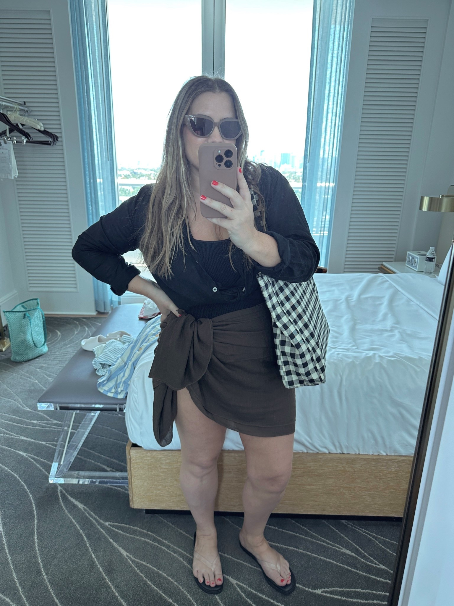 Shirt- i size up one
Sarong - wear long or short like seen here

Flip flops- surprisingly comfy! I went to a 9 ( usually 8.5) 

Travel
Vacation outfit
Hunza g
Summer outfit
Swim

#LTKPetite #LTKTravel #LTKSwim