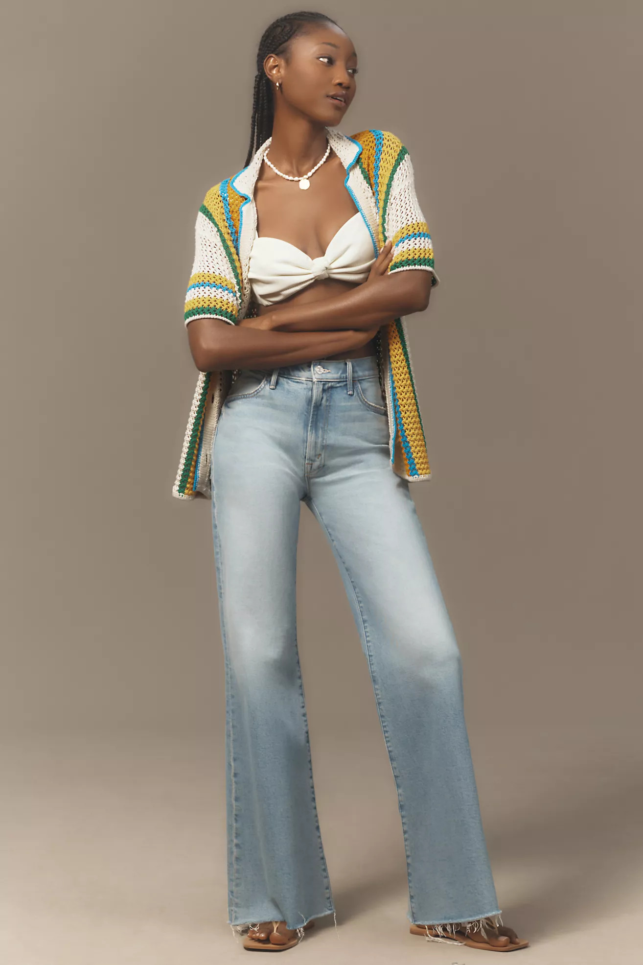 MOTHER The Hustler Roller Sneak High-Rise Wide-Leg Jeans | Anthropologie (US)