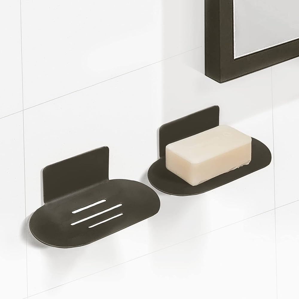 Shower Soap Holder, Stainless Steel Self Adhesive Bar Soap Holder for Shower Wall, Bathroom, Kitc... | Amazon (US)