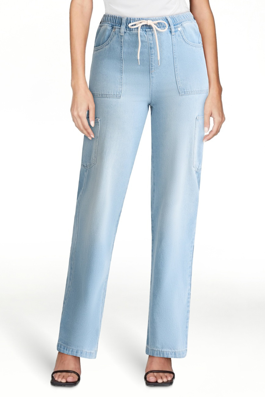 Madden NYC Women's Drawstring Utility Jeans, 32'' Inseam, Sizes XXS-2XL | Walmart (US)