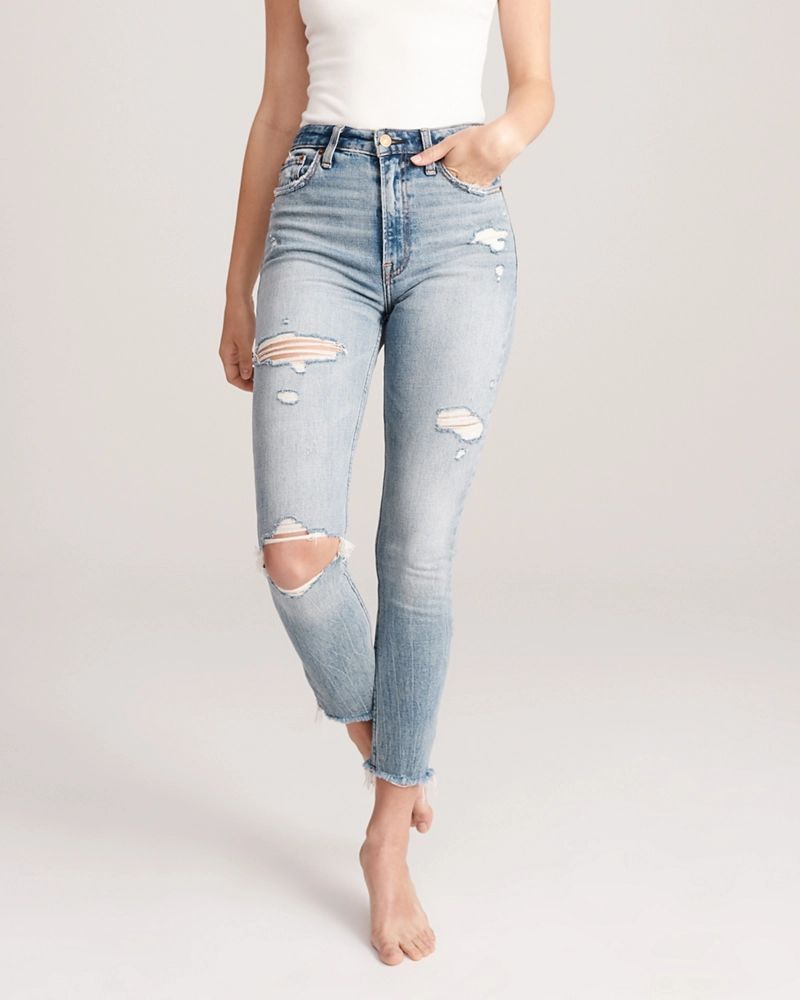 High Rise Slim Jeans | Abercrombie & Fitch US & UK