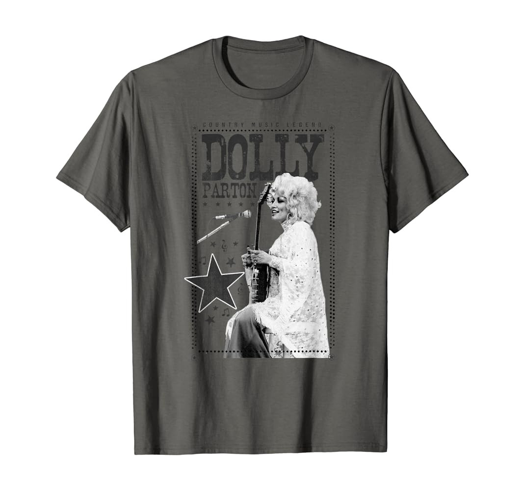 Dolly Parton Legend Grey T-Shirt - Classic Fit, 100% Cotton, Adult | Amazon (US)