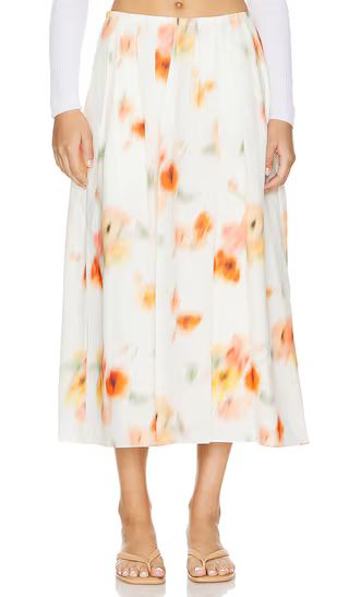 Poppy Blur Gathered Easy Skirt in Cream Dusk | Revolve Clothing (Global)