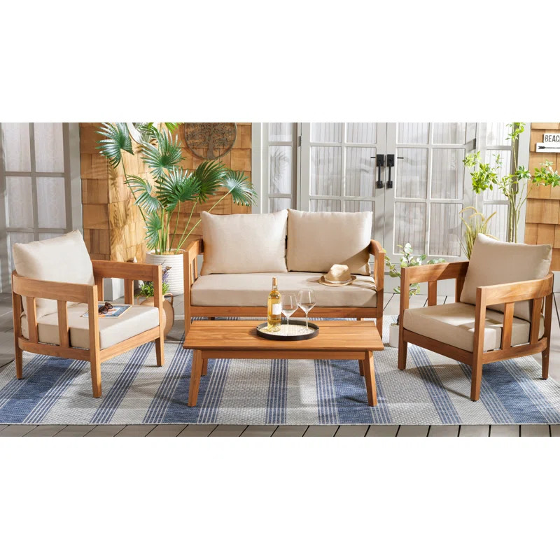 Stefanus 4 Piece Patio Conversation Set | Wayfair North America