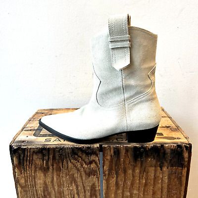 36 / 6 - Frame White Suede Leather Pull On Dallas Cowboy Boots *Worn Once 0929JM  | eBay | eBay US