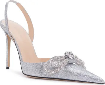 Mach & Mach Double Bow Glitter Pointed Toe Slingback Pump (Women) | Nordstrom | Nordstrom