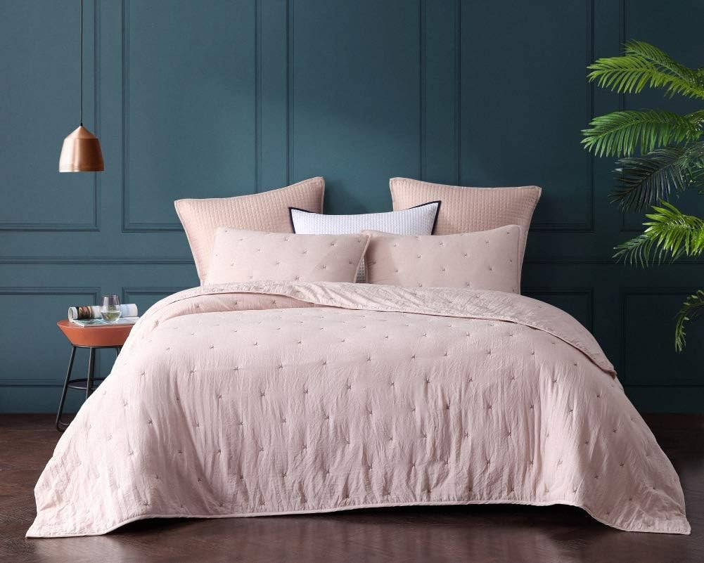 BOURINA Embroidery Quilt Set 3-Piece Oversized Queen Quilt Set Pre-Washed Microfiber Ultra Soft L... | Amazon (US)