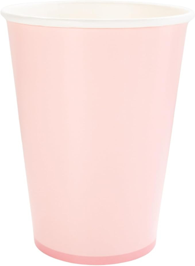 Bonjour Fête Light Pink Premium Paper Party Cups | Disposable Cups for Baby Showers, Princess Th... | Amazon (US)