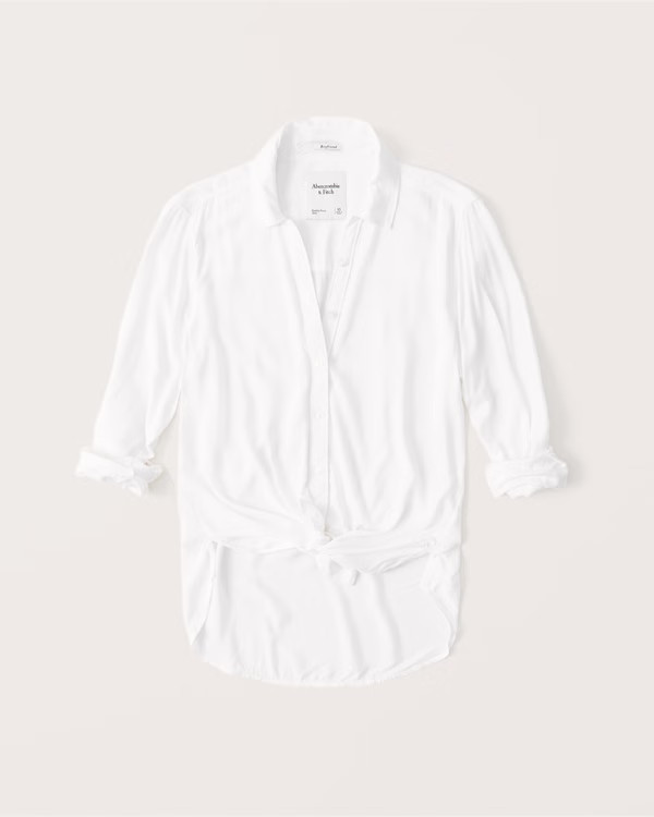 Drapey Button-Up Shirt | Abercrombie & Fitch (US)