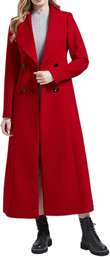 PENER Women's Charming Long Wool Trench Coat Winter Classic Warm Thick Max-Length Jacket | Amazon (CA)