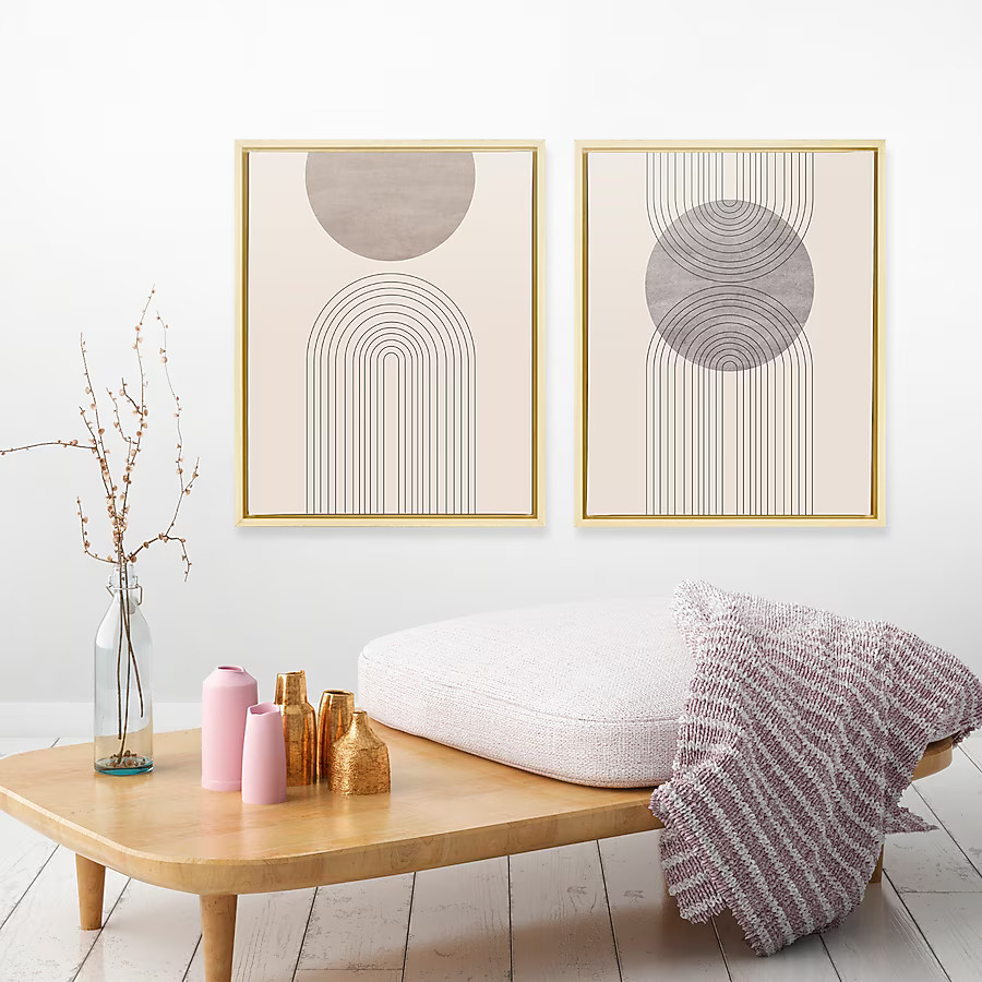 Origin 21 Framed 15-in H x 12-in W Abstract Print on Canvas | Lowe's