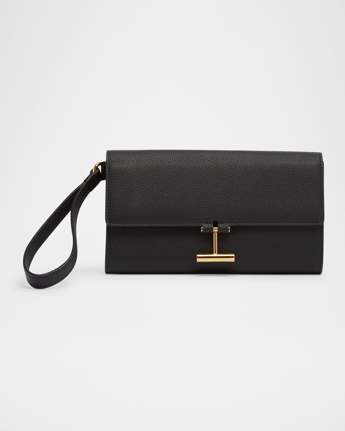 Tara Flap Pouch Wristlet in Grain Leather | Neiman Marcus