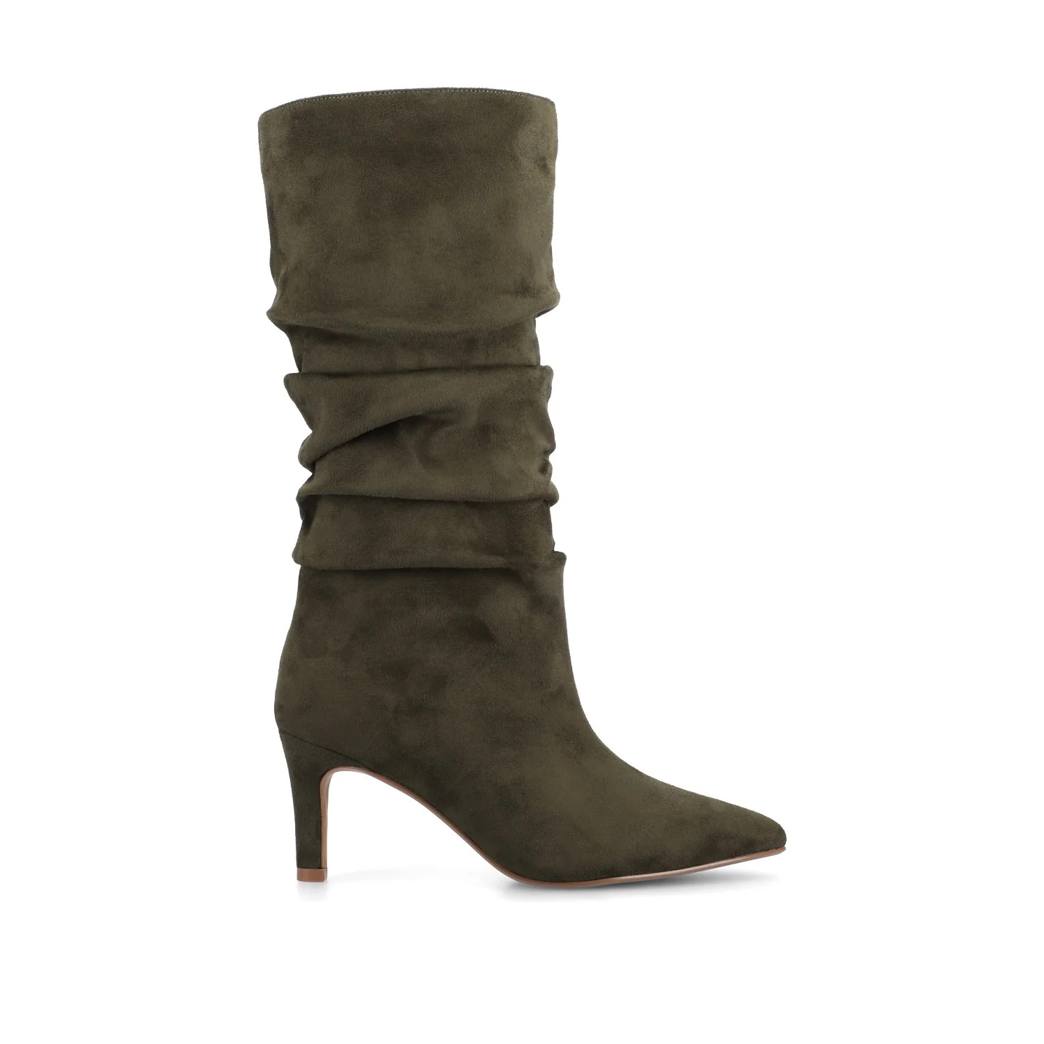 SONNET SLOUCHY BOOTS IN WIDE CALF - Olive | Journee Collection
