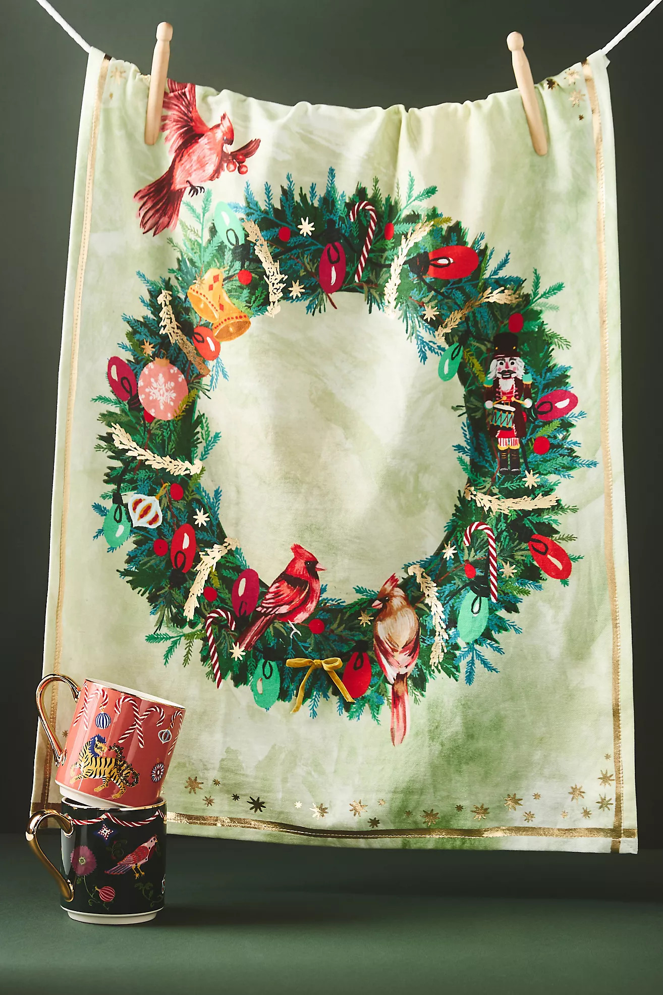 Peck the Halls Dish Towel | Anthropologie (US)