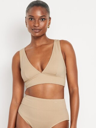 V-Neck Longline Bikini Swim Top | Old Navy (US)