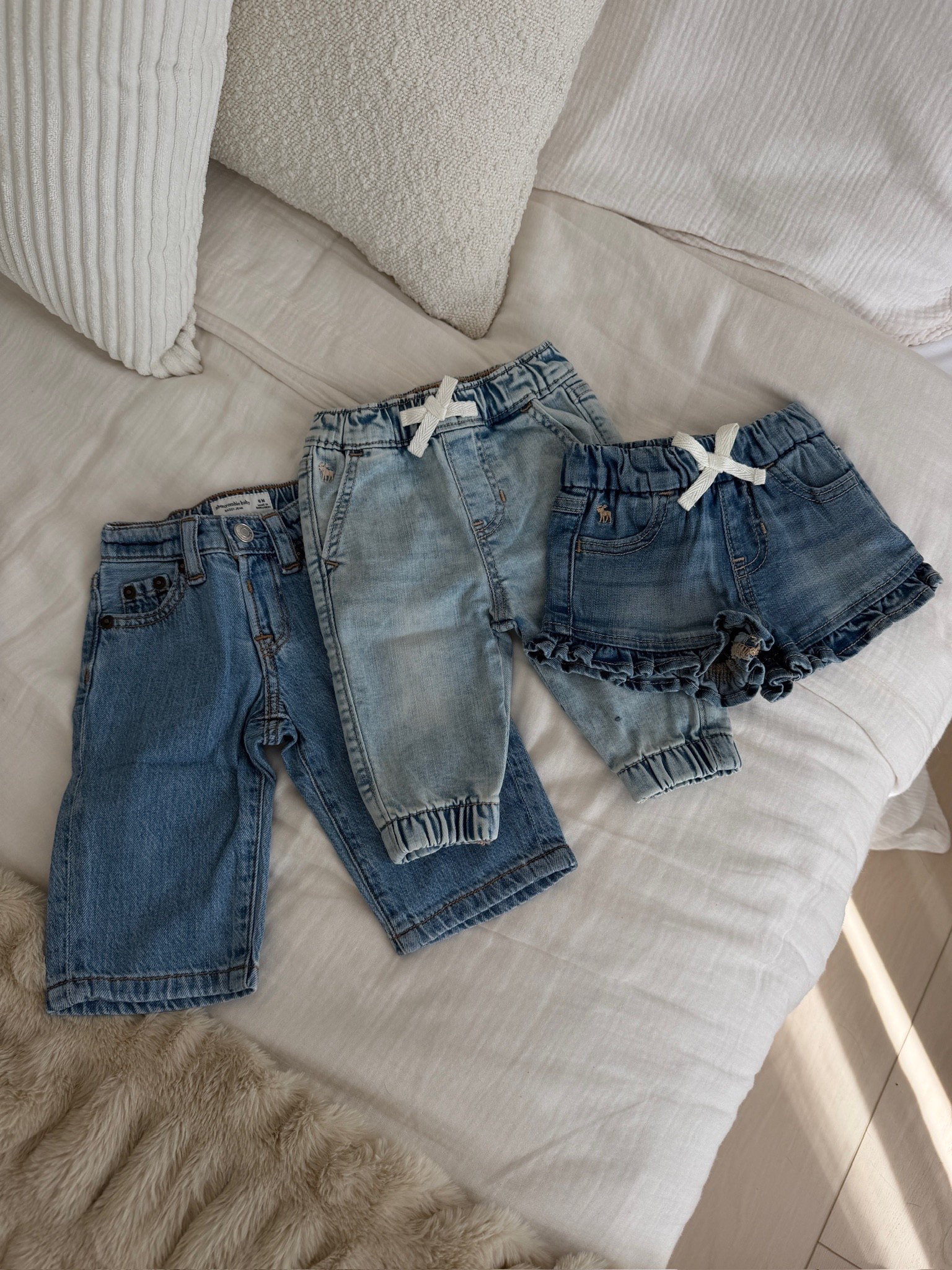 Must have denim from Abercrombie Baby - obsessed with the ruffle shorts!

#LTKBaby #LTKootd #LTKKids