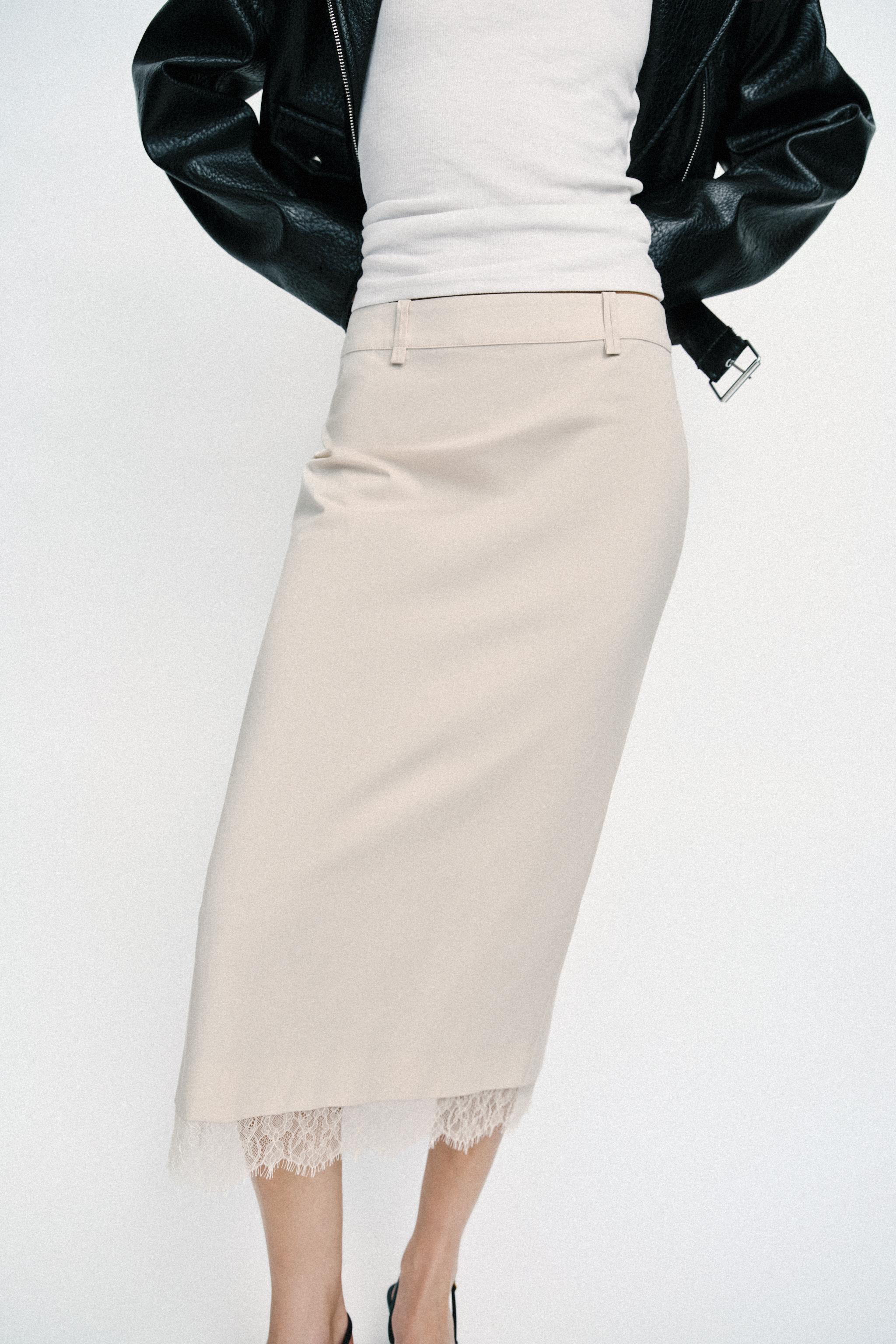 LACE MIDI SKIRT | Zara UK