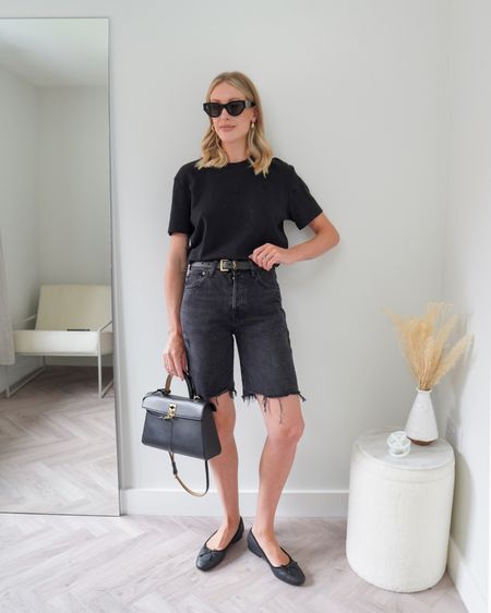 Chic all black outfit for summer styling denim shorts, ballet pumps and a basic t-shirt 🖤

#classicstyle #blackoutfit #summeroutfit #denimshorts 

#LTKstyletip #LTKSeasonal #LTKeurope